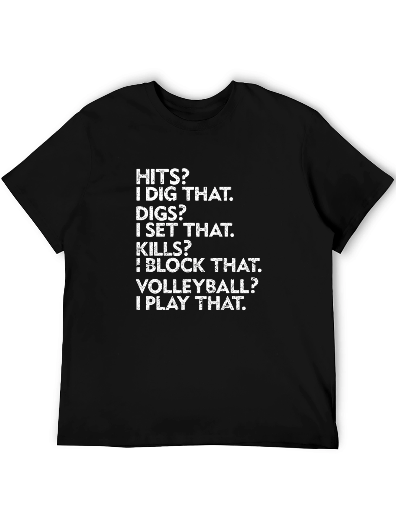 Volleyball Graphic Tee - Hits Digs Kills Play