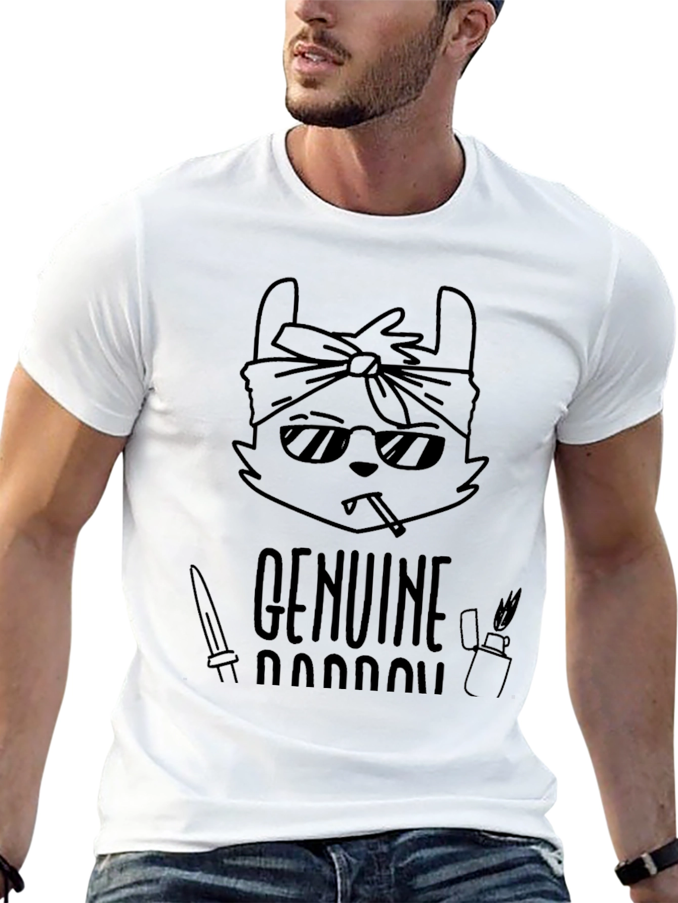 Genuine Hustle T-Shirt - Cool Cat Design