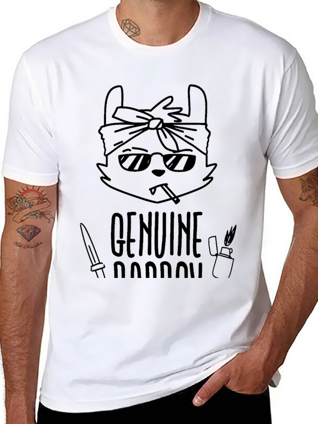 Genuine Hustle T-Shirt - Cool Cat Design