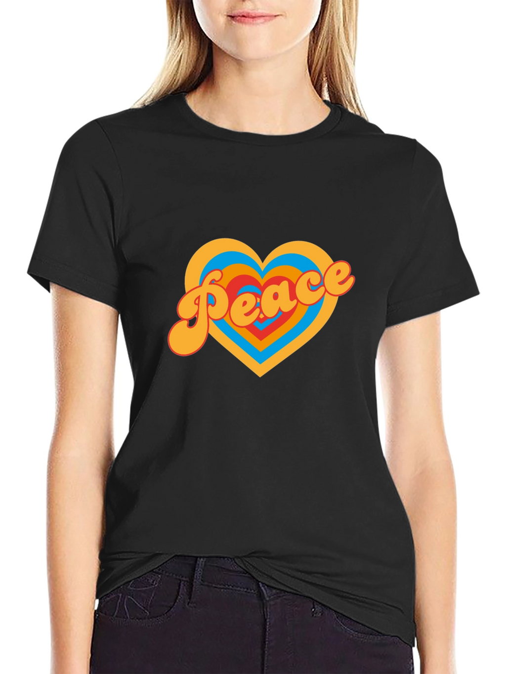 Peace Heart Graphic Tee - Retro Style Shirt