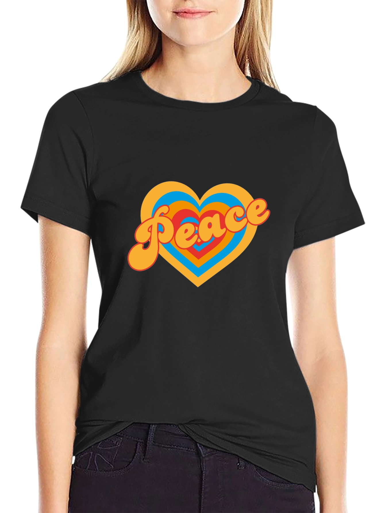 Peace Heart Graphic Tee - Retro Style Shirt