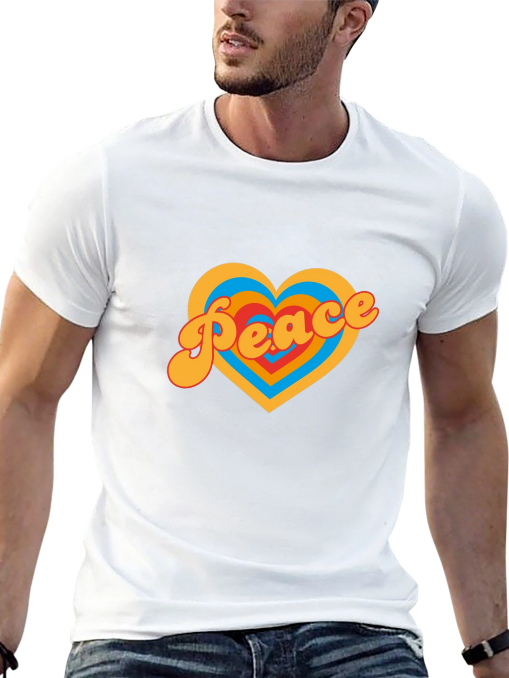 Peace Heart Graphic Tee - Retro Style Shirt