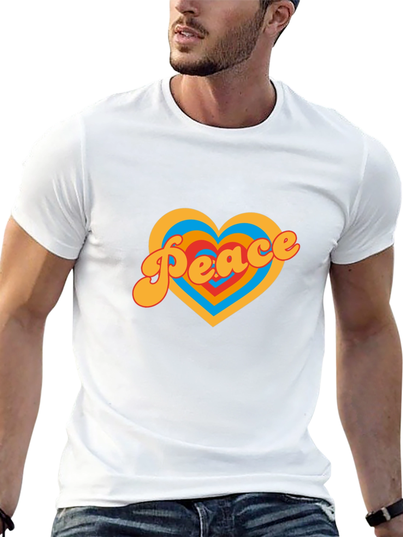 Peace Heart Graphic Tee - Retro Style Shirt