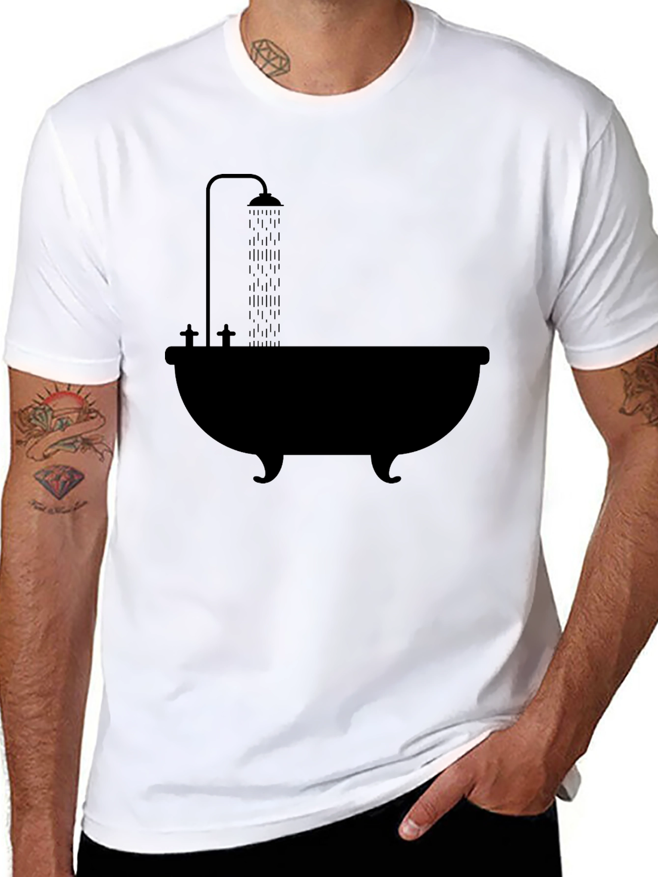 Bathtub Shower Graphic T-Shirt