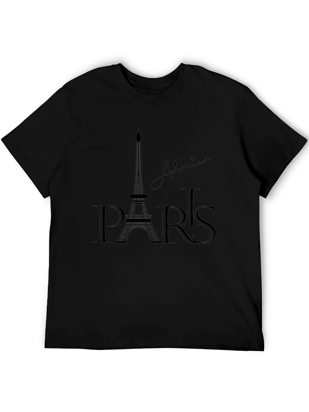 Paris Addicted Graphic T-Shirt - Black