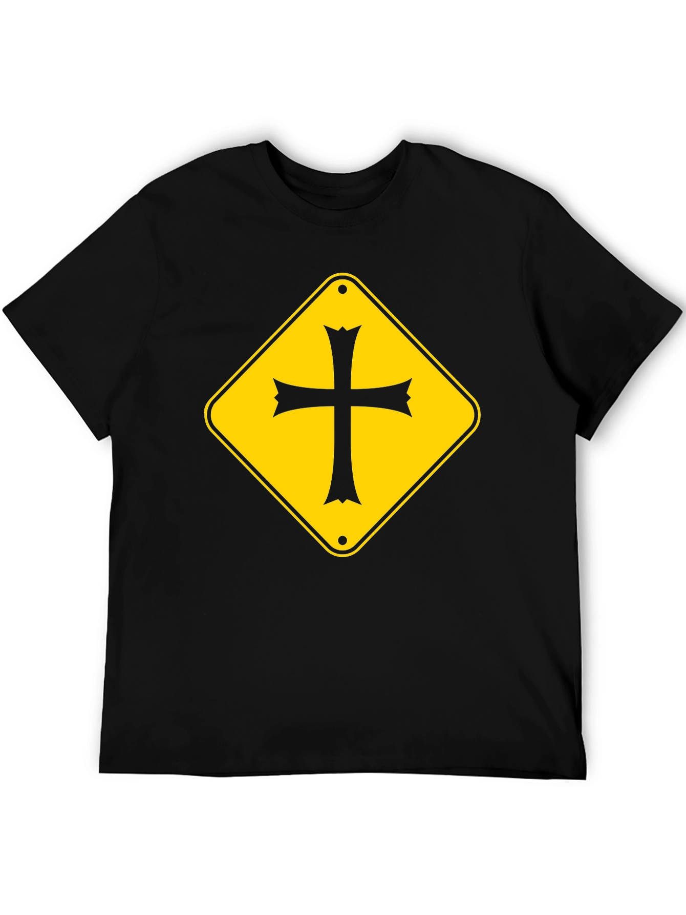 Cross Road Sign Graphic Tee - Black