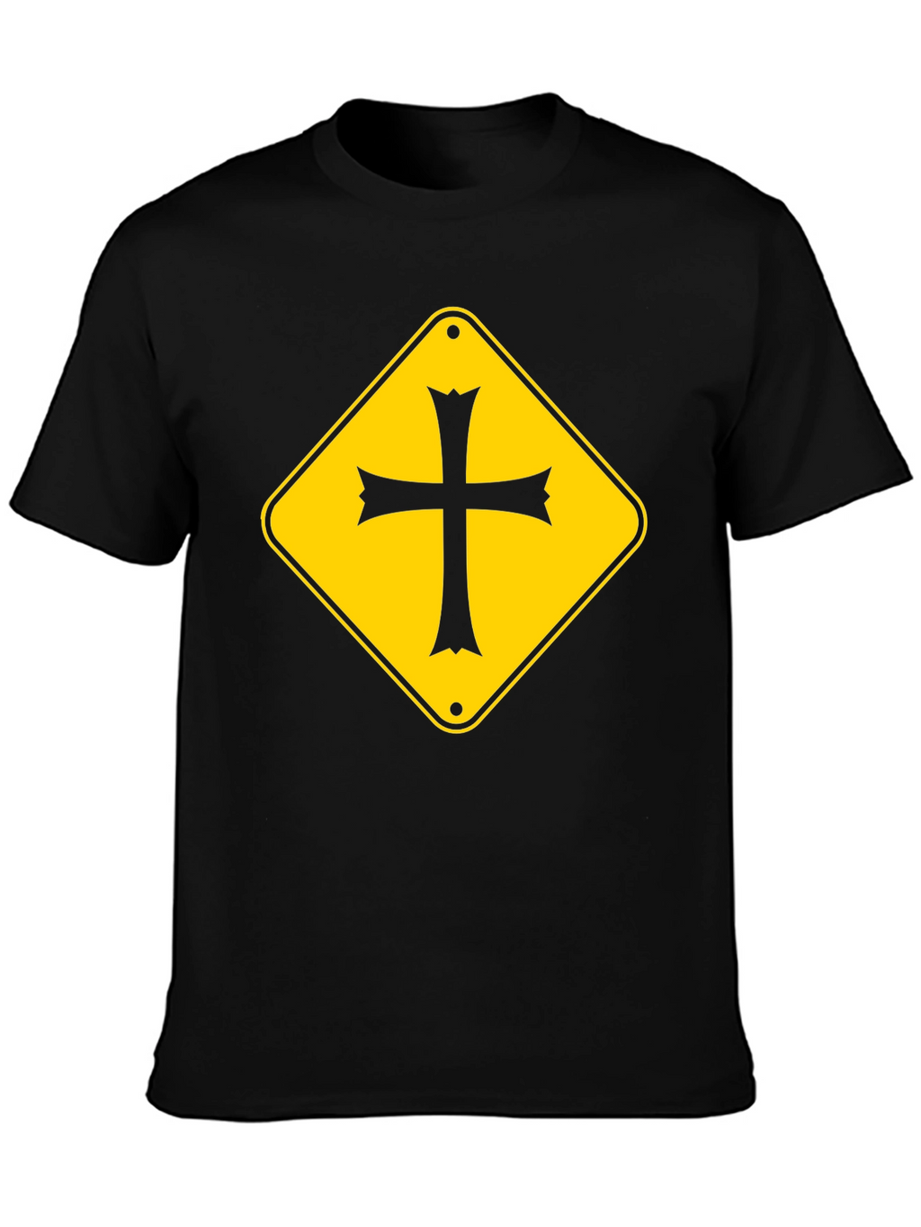 Cross Road Sign Graphic Tee - Black