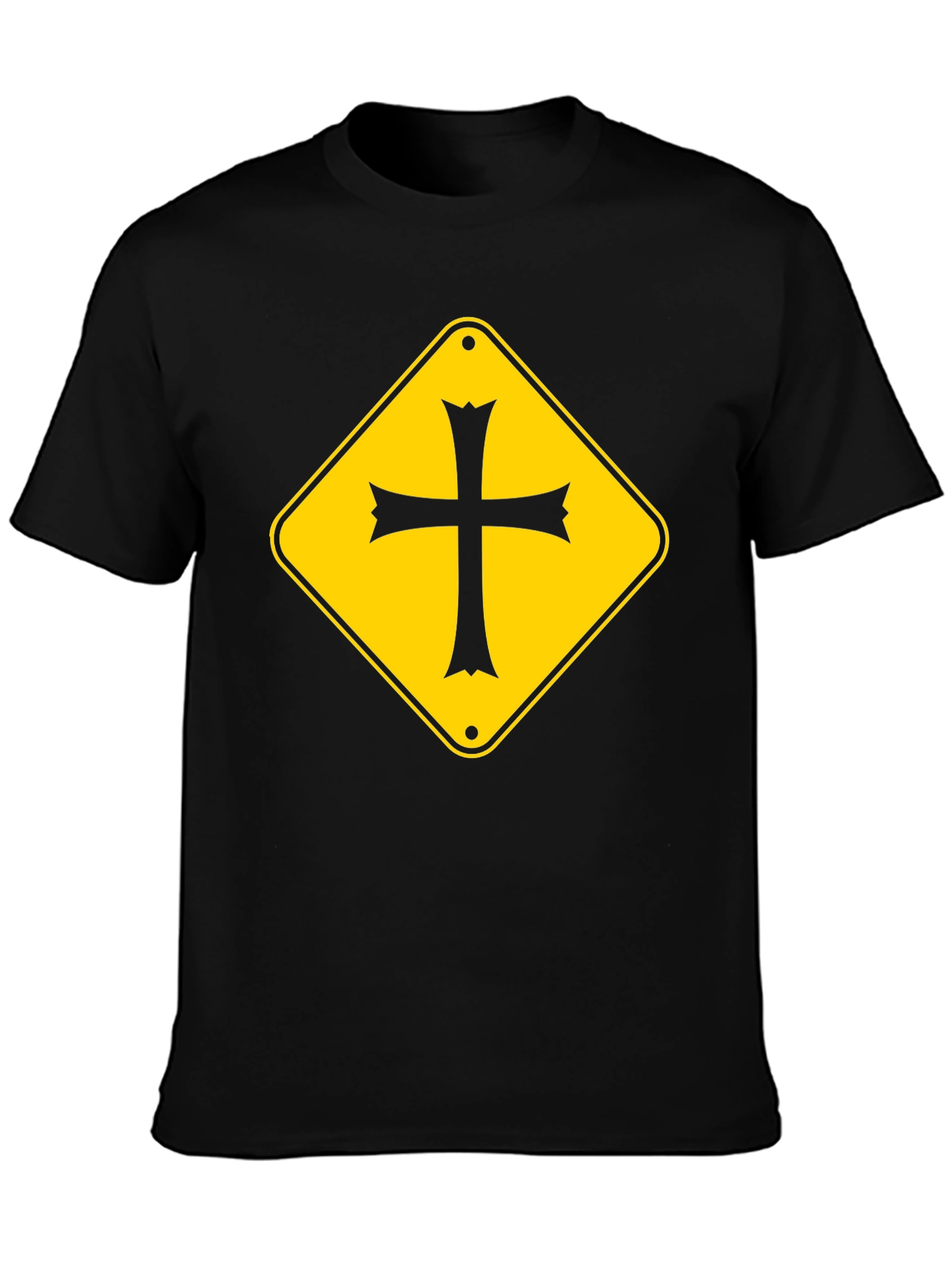 Cross Road Sign Graphic Tee - Black