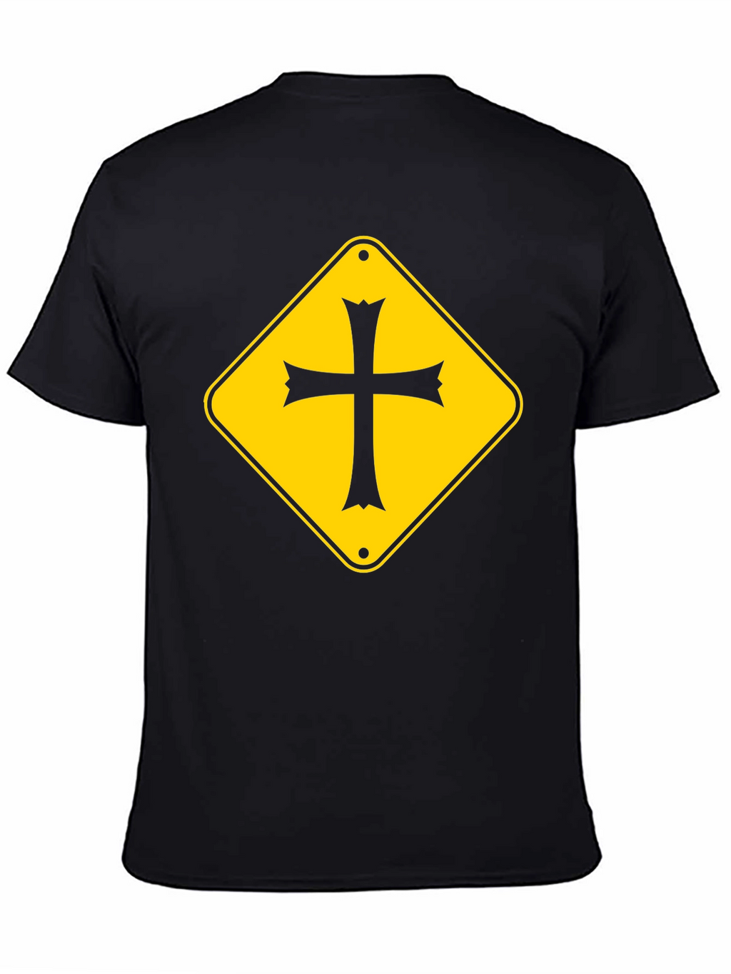 Cross Road Sign Graphic Tee - Black
