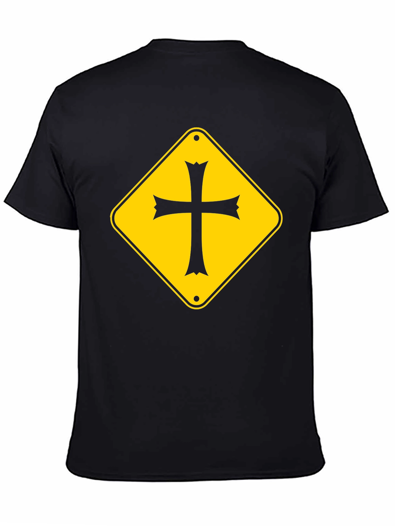 Cross Road Sign Graphic Tee - Black