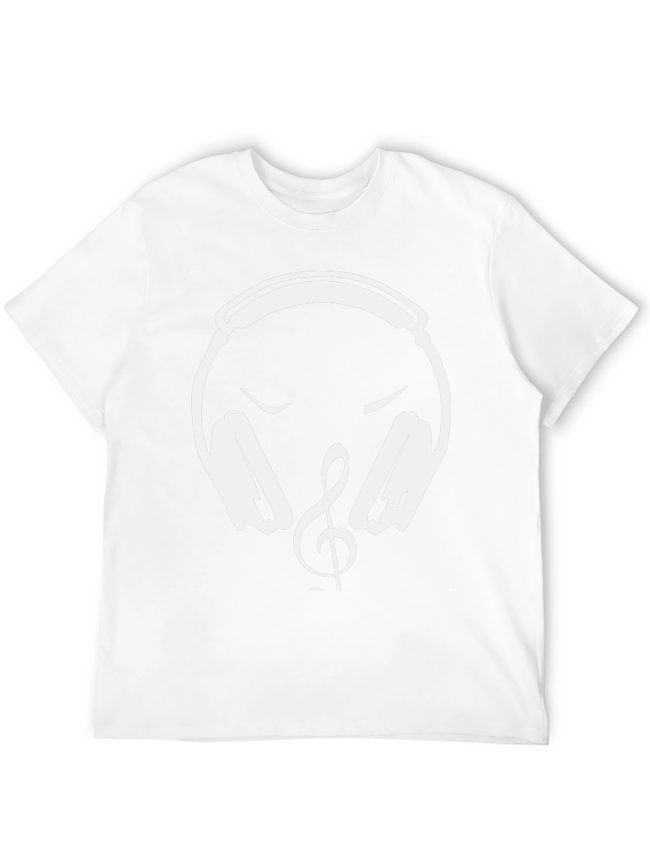 Music Lover T-Shirt - Headphones & Treble Clef Design