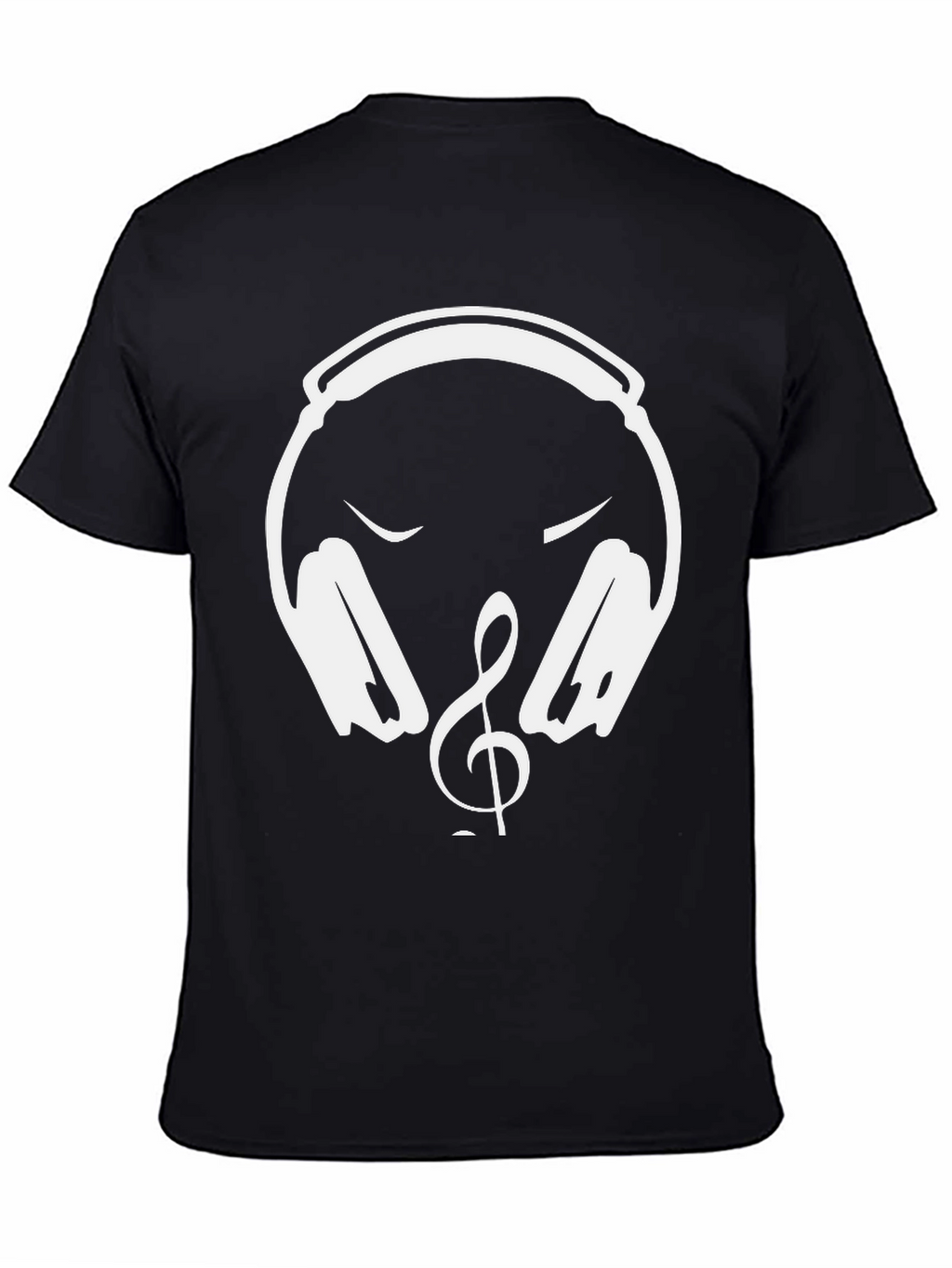 Music Lover T-Shirt - Headphones & Treble Clef Design