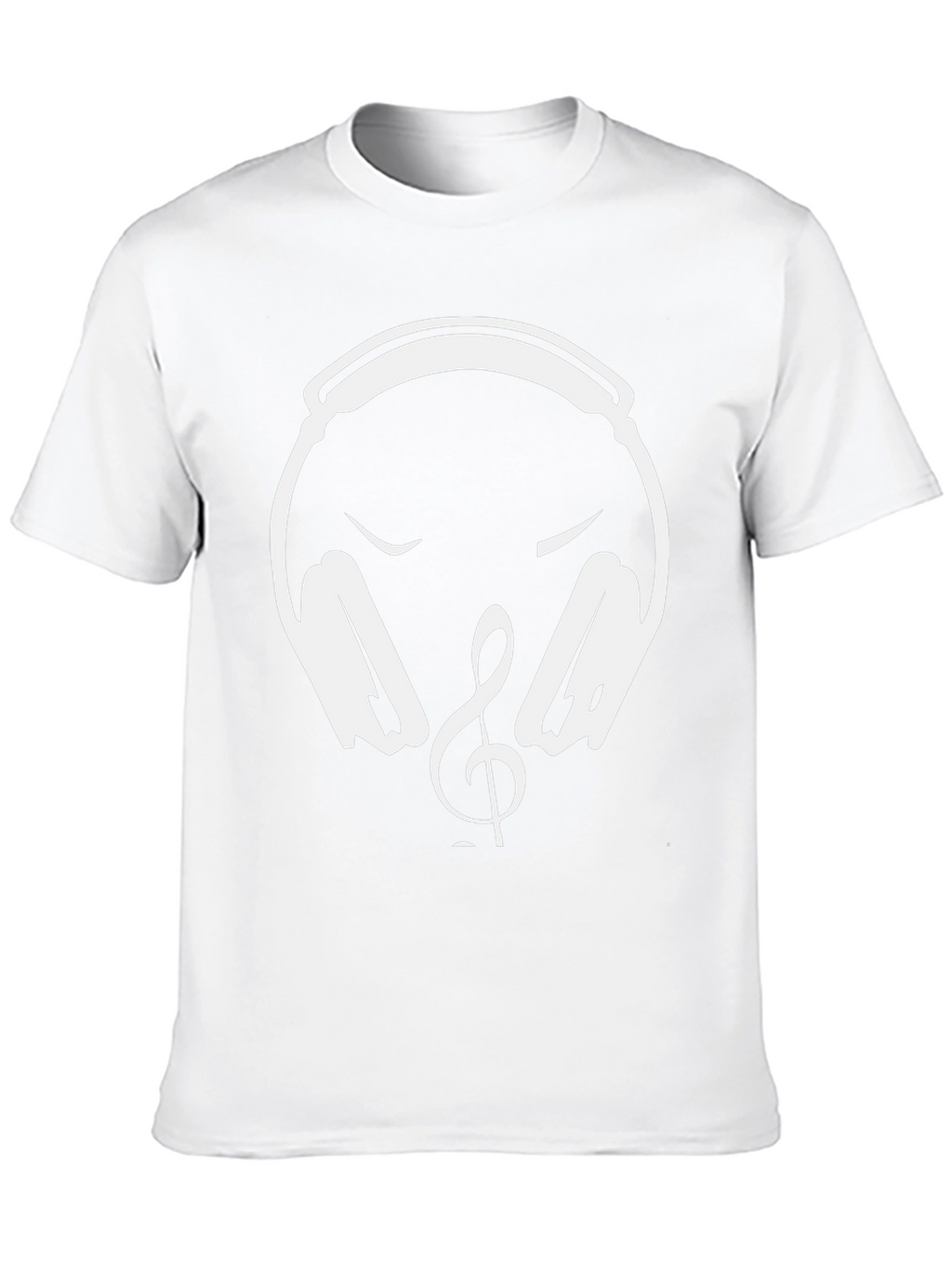 Music Lover T-Shirt - Headphones & Treble Clef Design