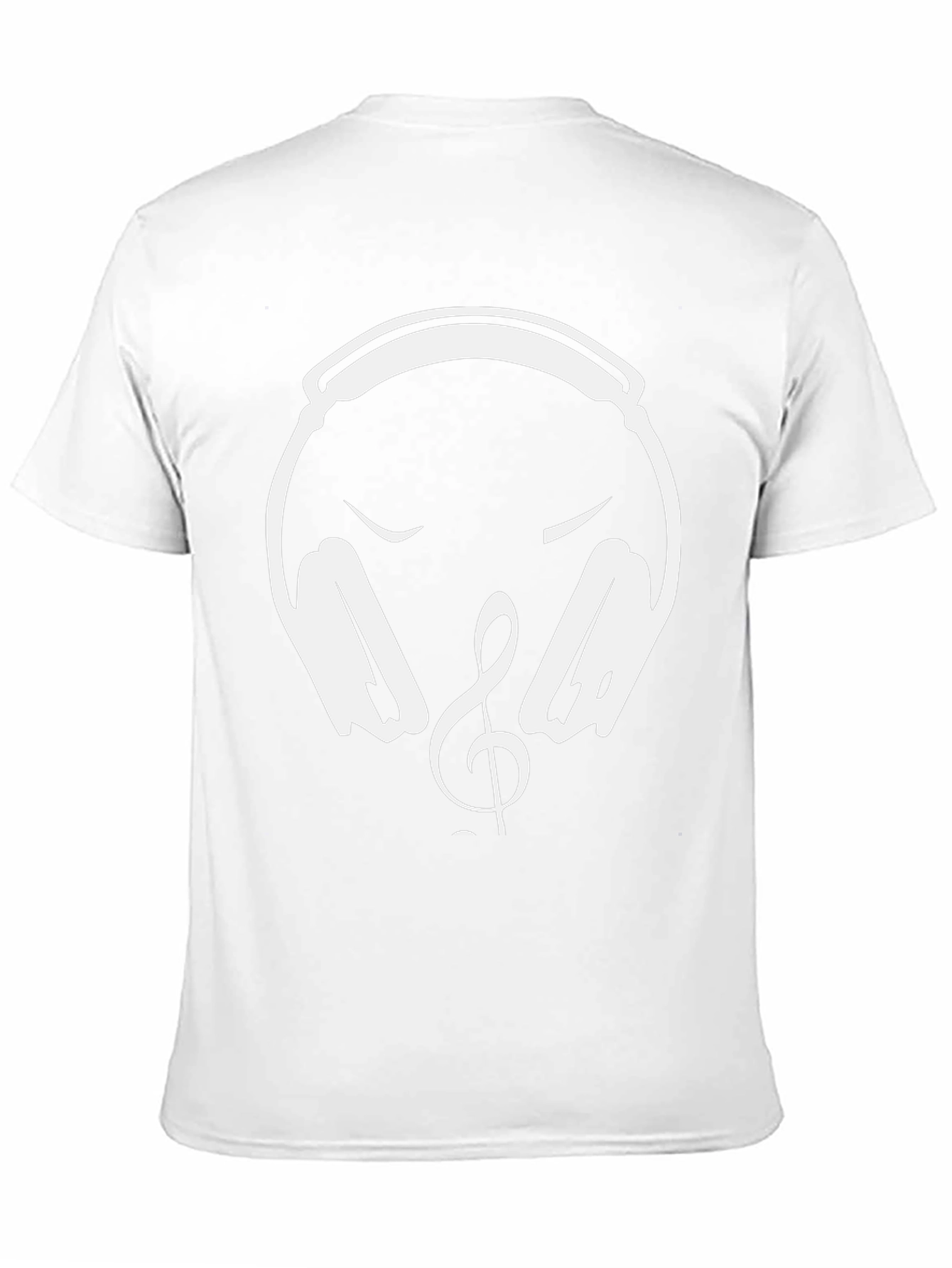Music Lover T-Shirt - Headphones & Treble Clef Design