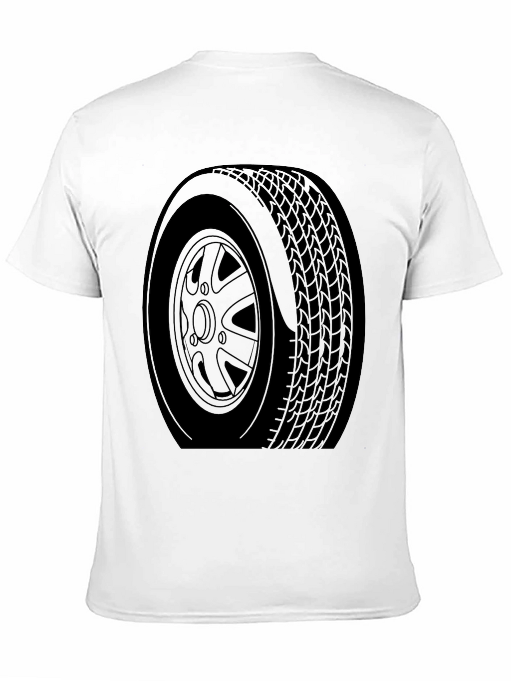 Black Car Tire Graphic Tee - Automotive Enthusiast Apparel