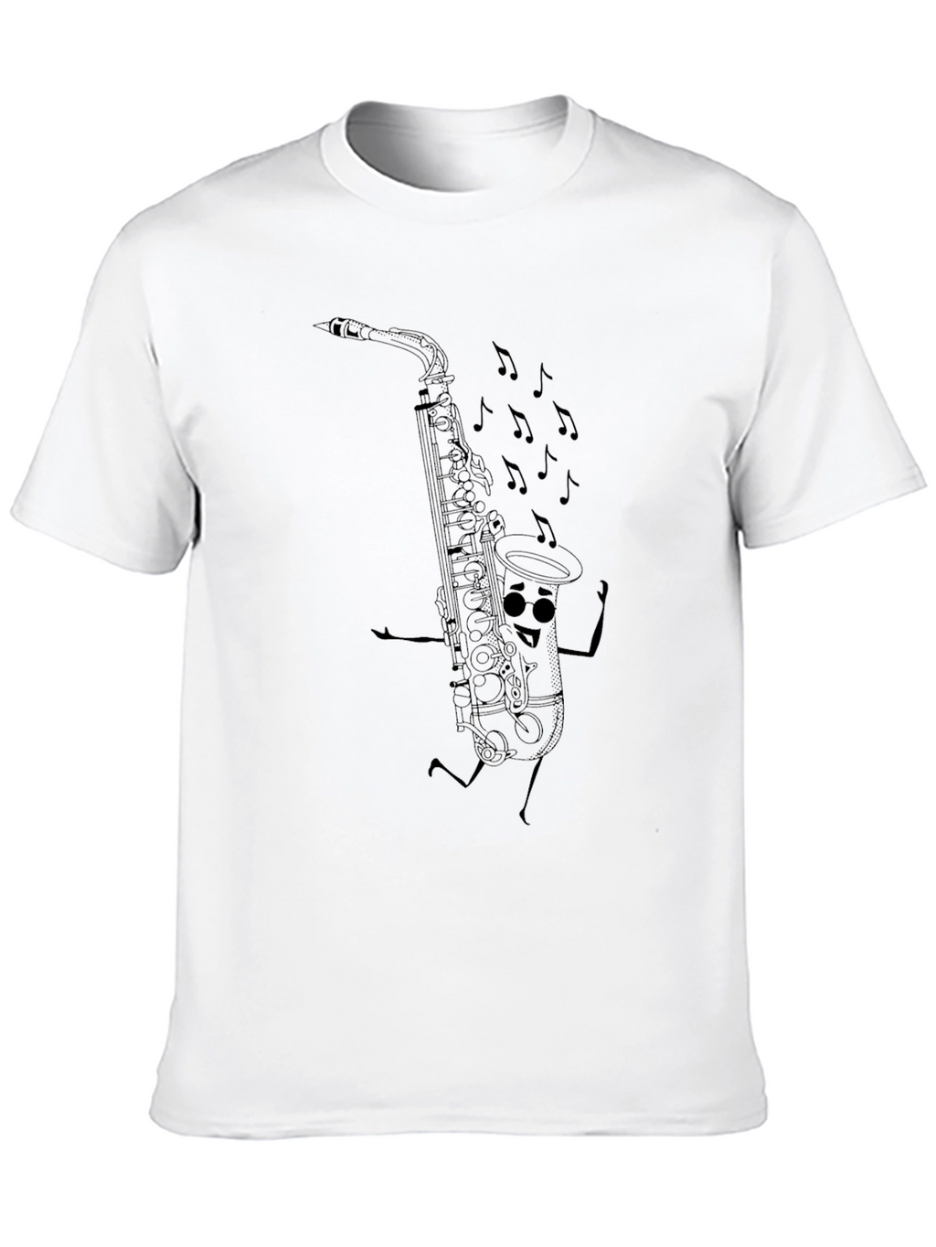 Saxophone Cartoon Graphic T-Shirt - Musical Fun