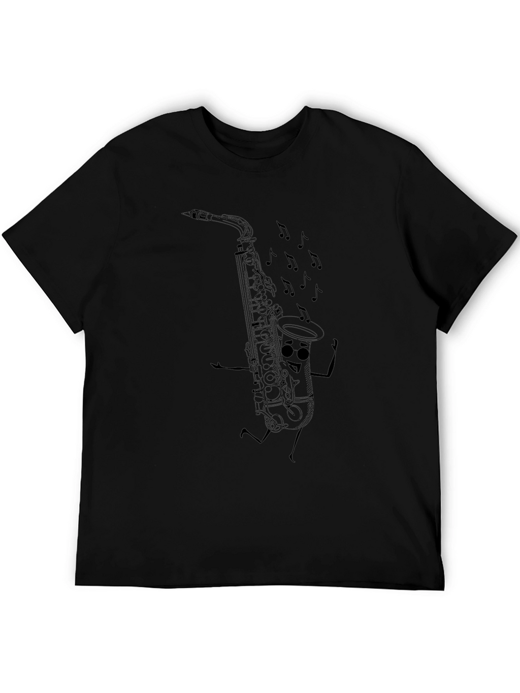 Saxophone Cartoon Graphic T-Shirt - Musical Fun