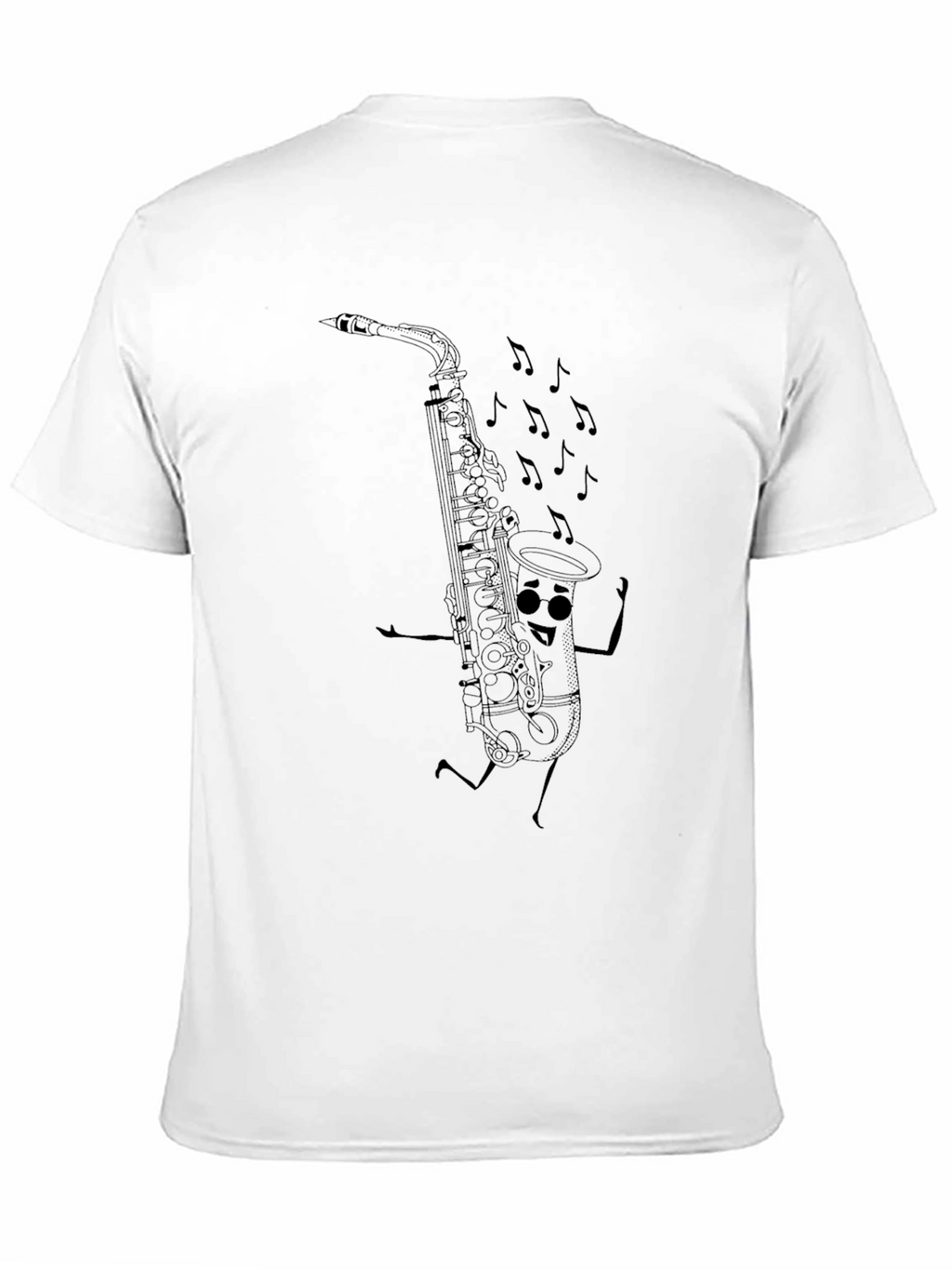 Saxophone Cartoon Graphic T-Shirt - Musical Fun