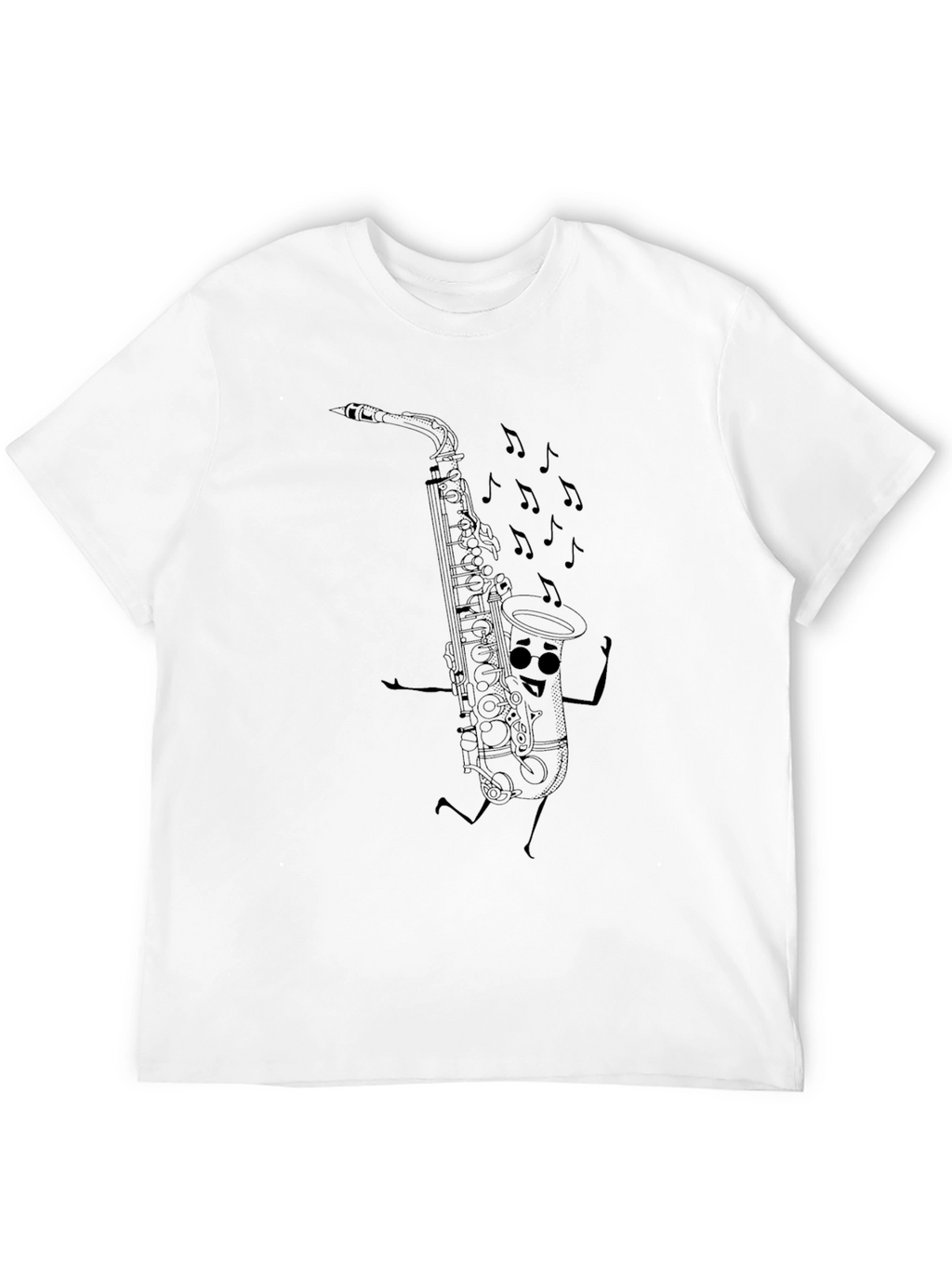 Saxophone Cartoon Graphic T-Shirt - Musical Fun