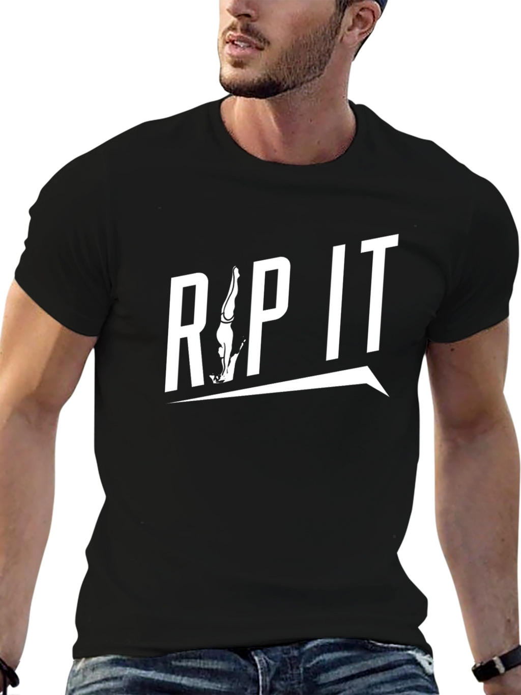 Rip It Black Graphic T-Shirt