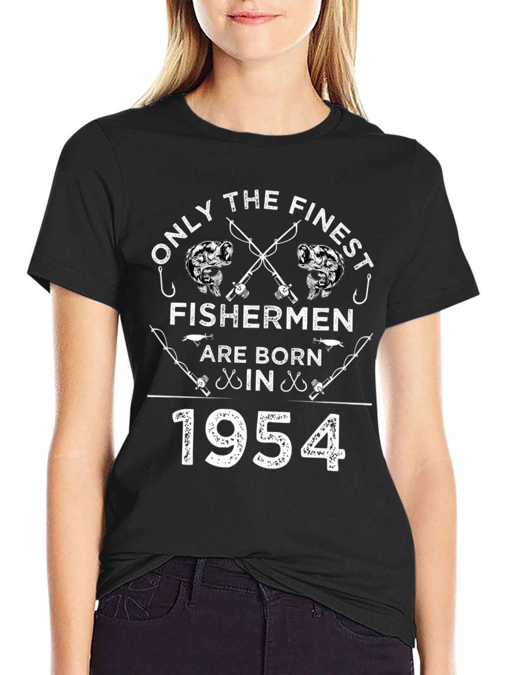 Finest Fishermen Born in 1954 Black T-Shirt