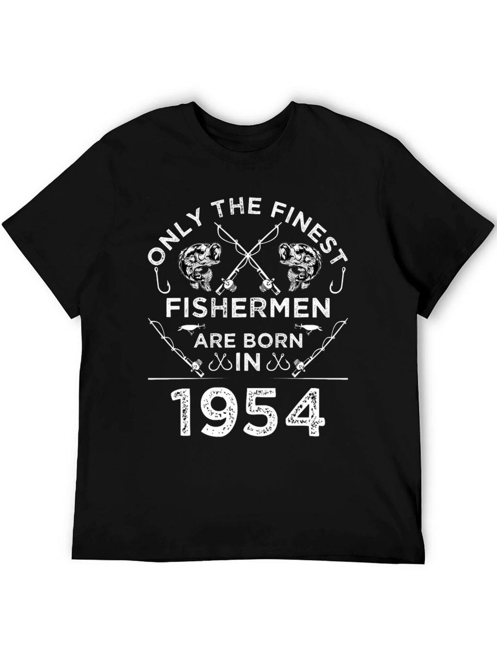 Finest Fishermen Born in 1954 Black T-Shirt
