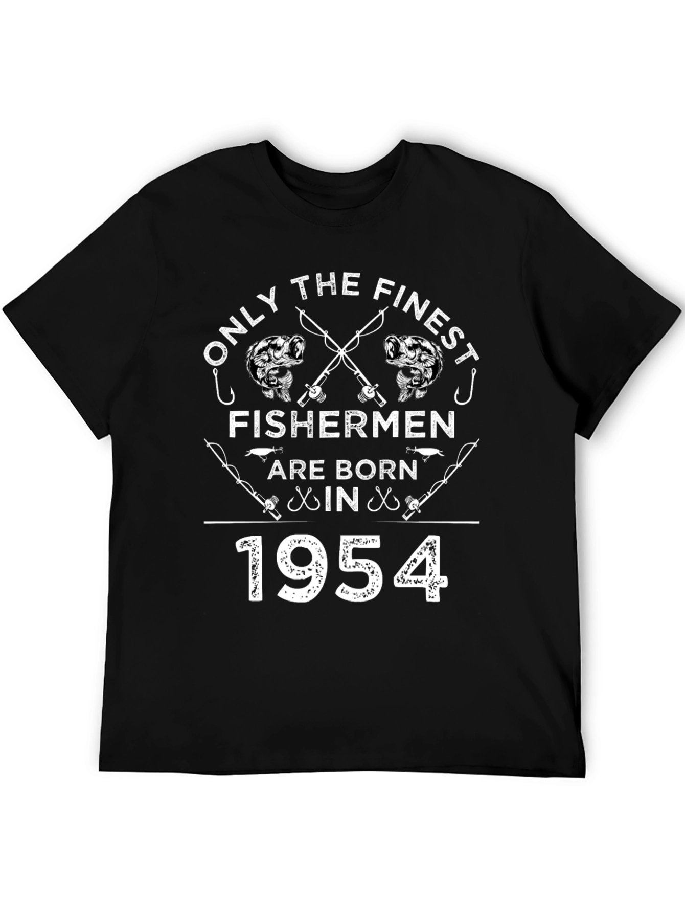 Finest Fishermen Born in 1954 Black T-Shirt