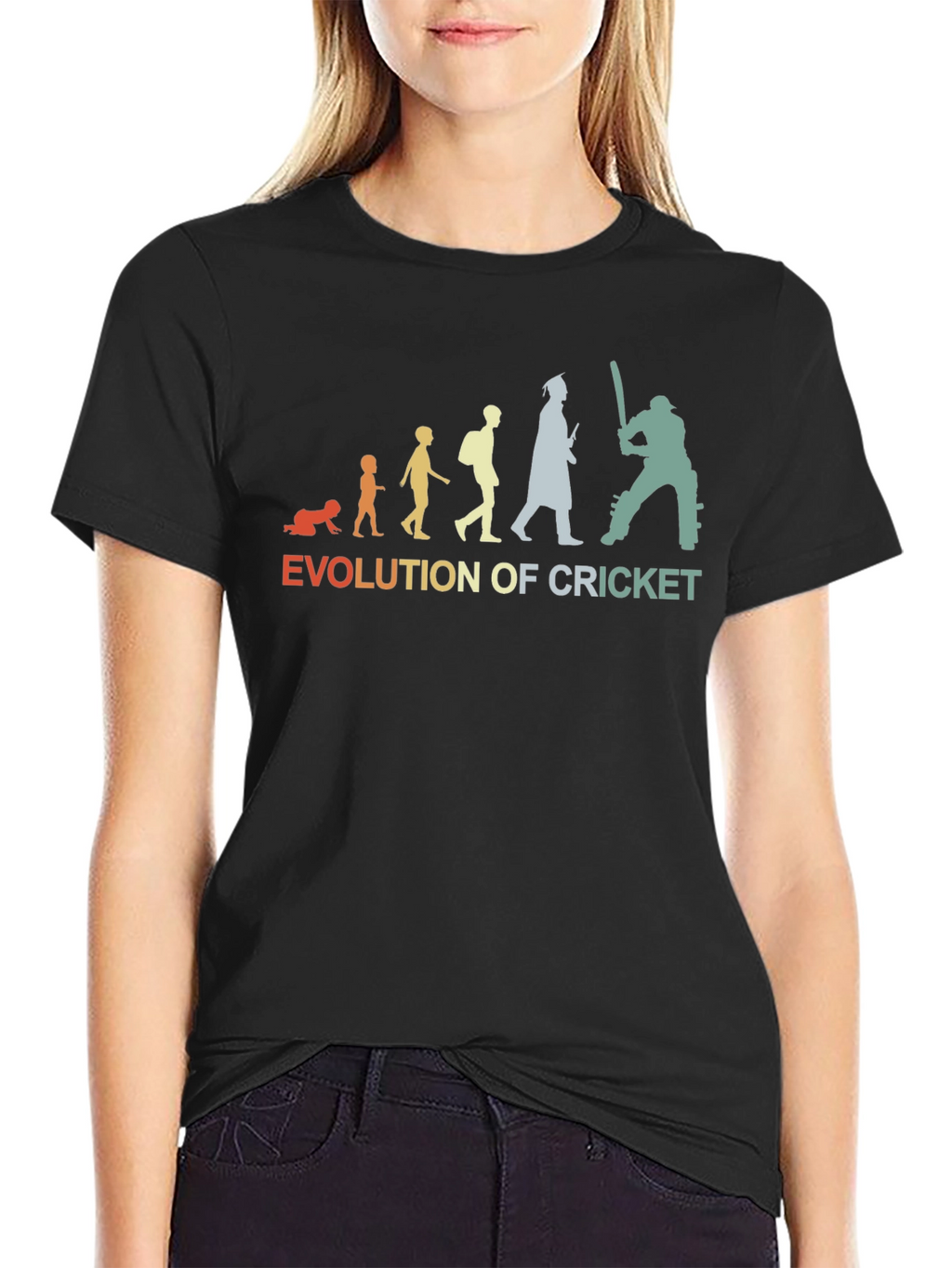 Evolution of Cricket T-Shirt Graphic Tee