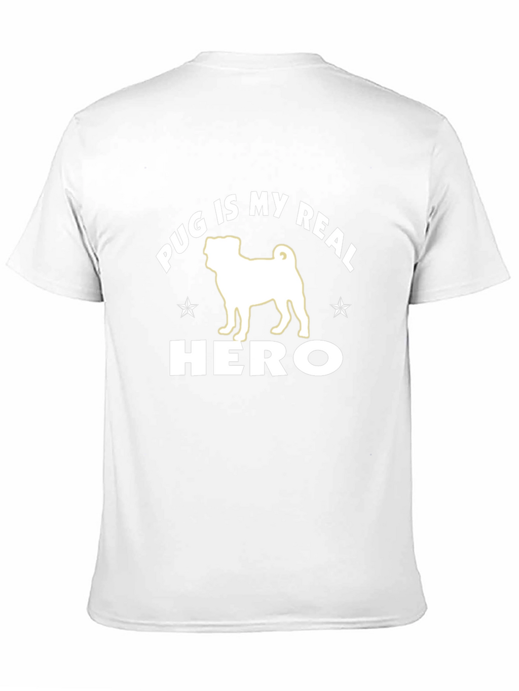 Pug Is My Real Hero Black Graphic T-Shirt