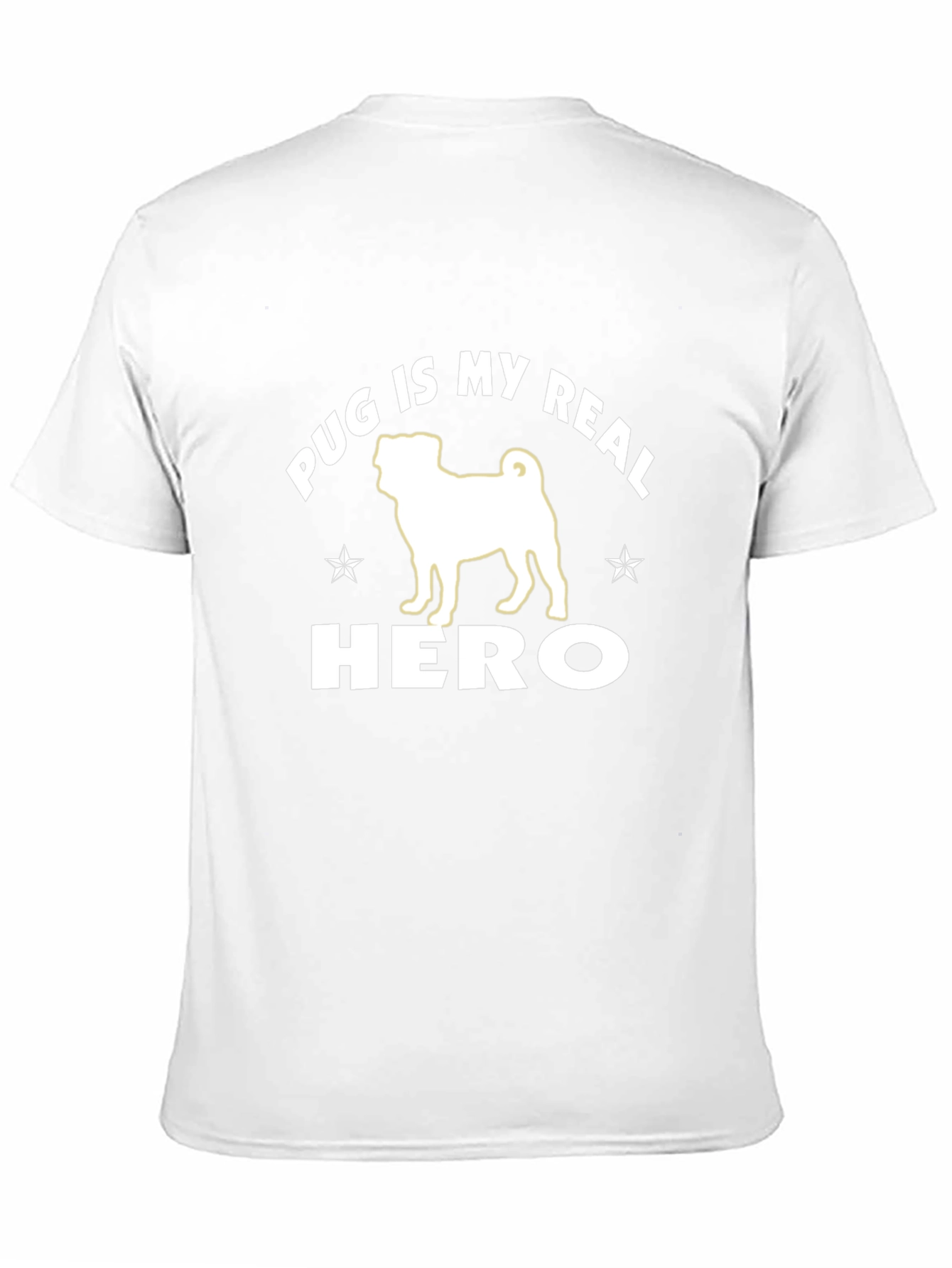 Pug Is My Real Hero Black Graphic T-Shirt
