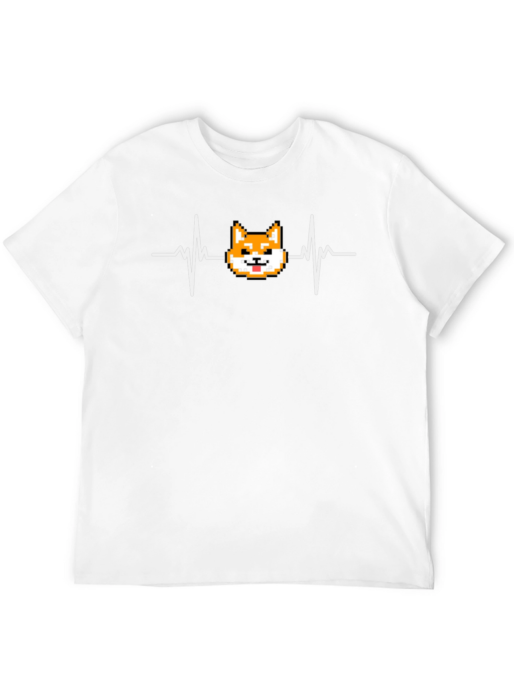 Shiba Inu Heartbeat T-Shirt - Pixel Art Doge
