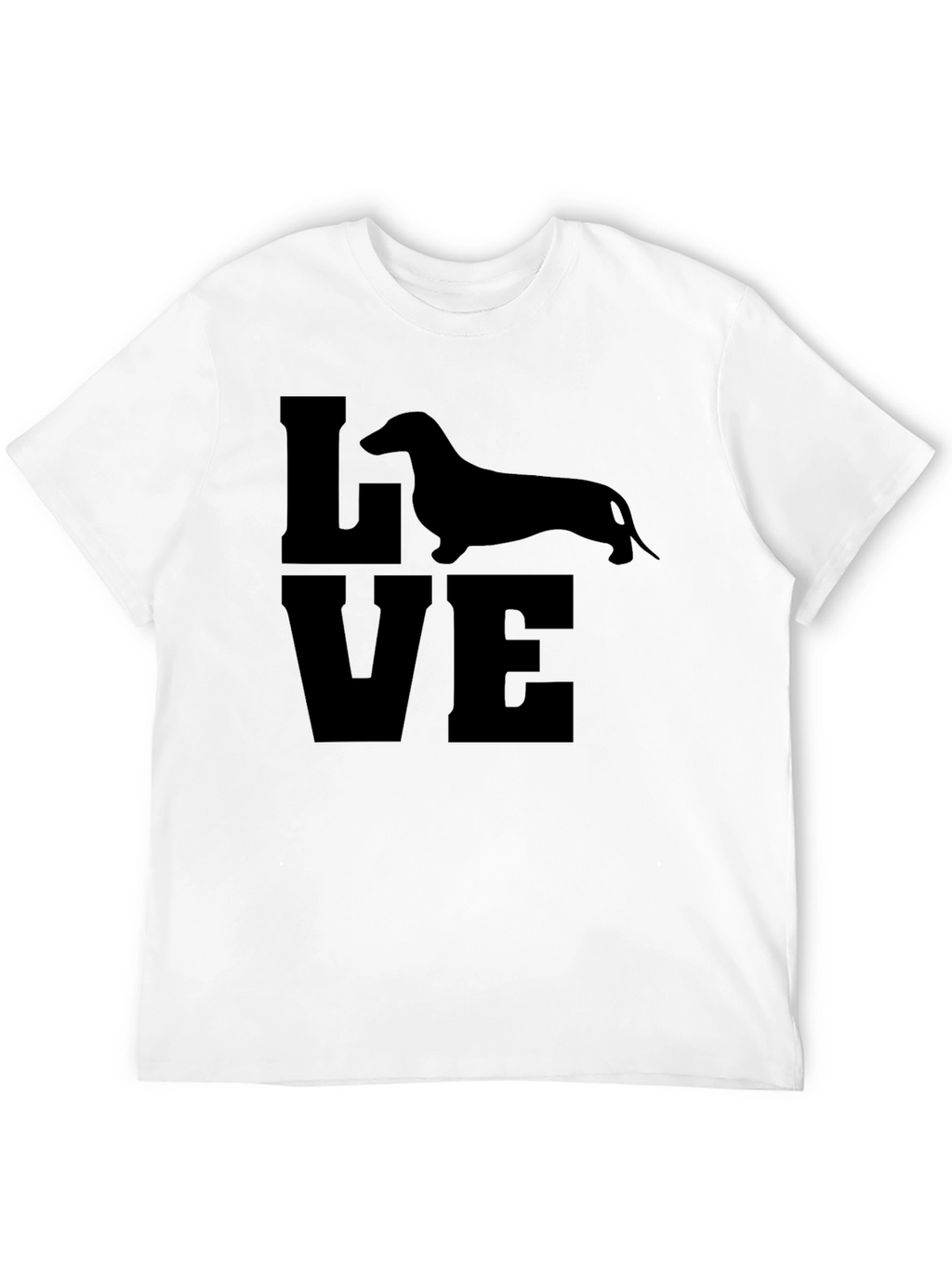 Dachshund LOVE Graphic Tee - Black