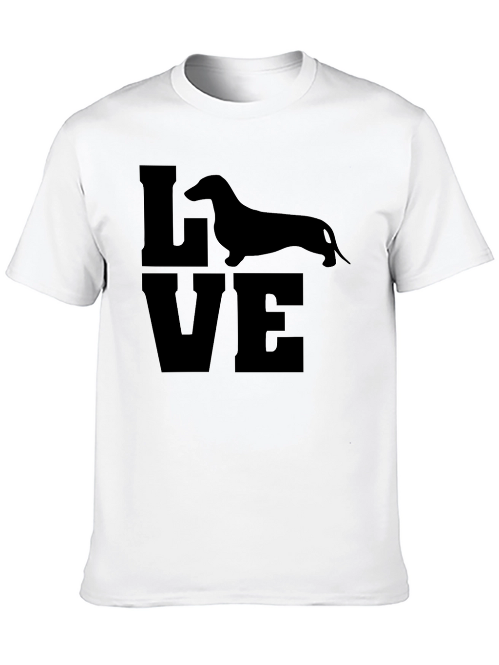 Dachshund LOVE Graphic Tee - Black