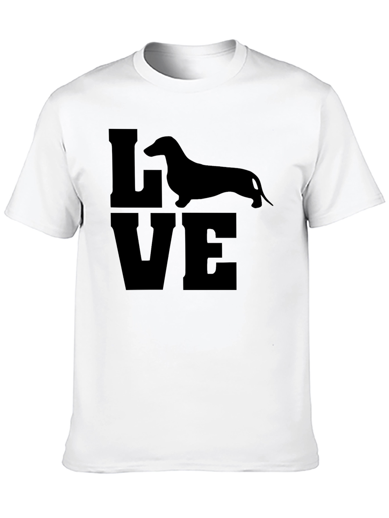 Dachshund LOVE Graphic Tee - Black