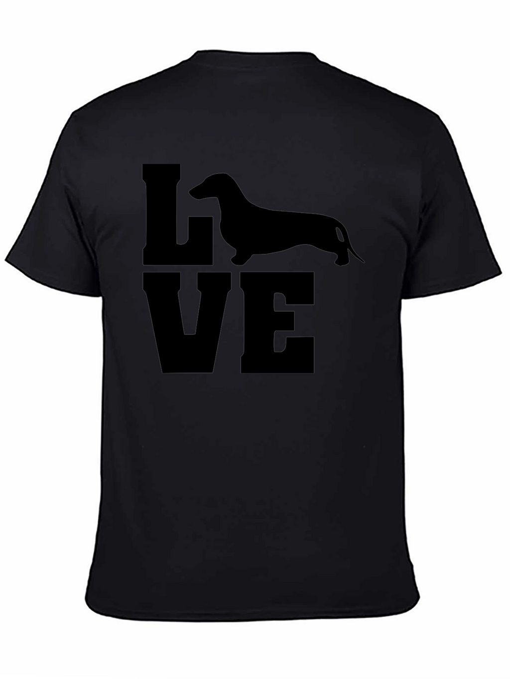 Dachshund LOVE Graphic Tee - Black