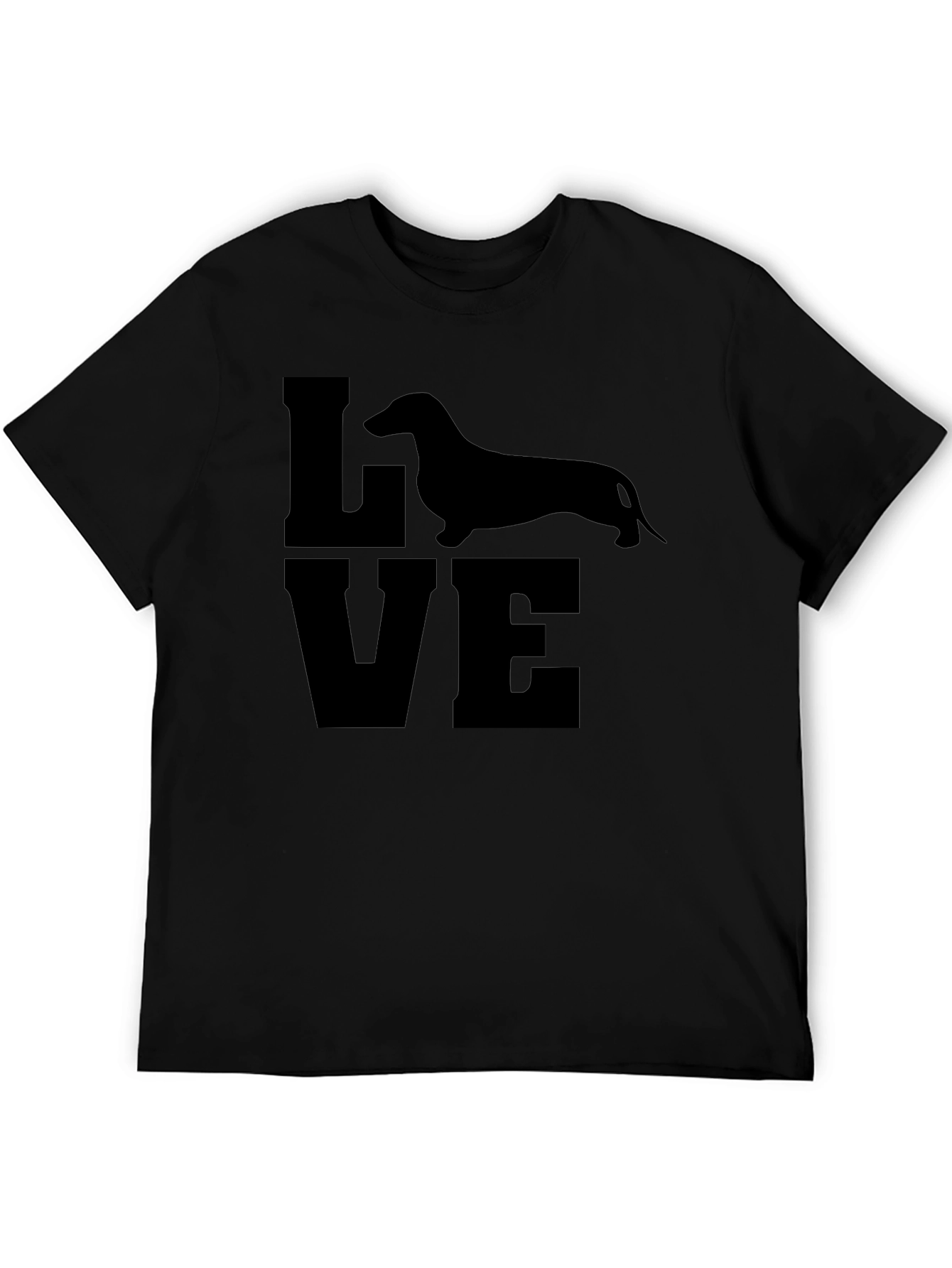 Dachshund LOVE Graphic Tee - Black