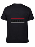 Modern Graphic Tee - Red and Grey Line Design