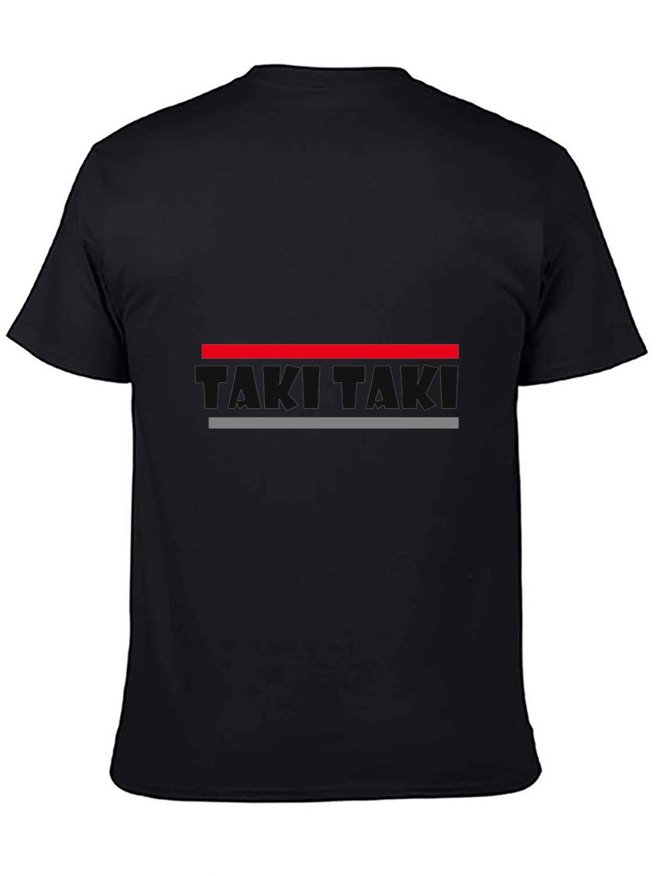 Modern Graphic Tee - Red and Grey Line Design