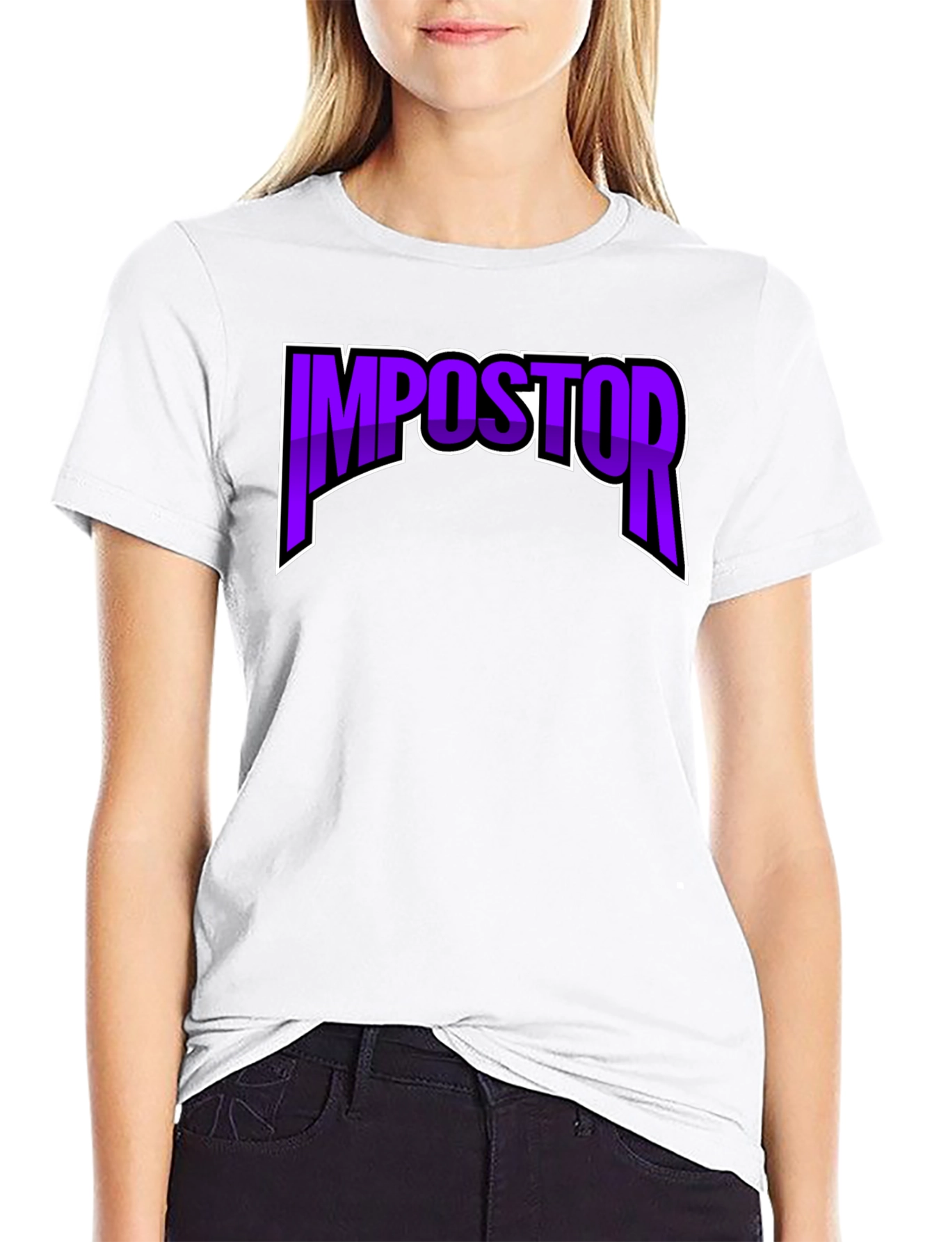 Impostor T-Shirt - Black Crew Neck Graphic Tee
