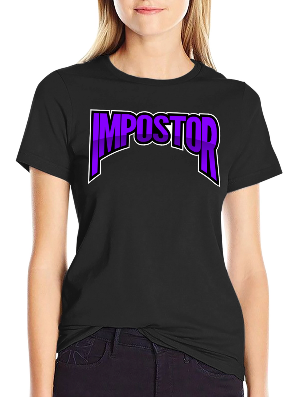Impostor T-Shirt - Black Crew Neck Graphic Tee