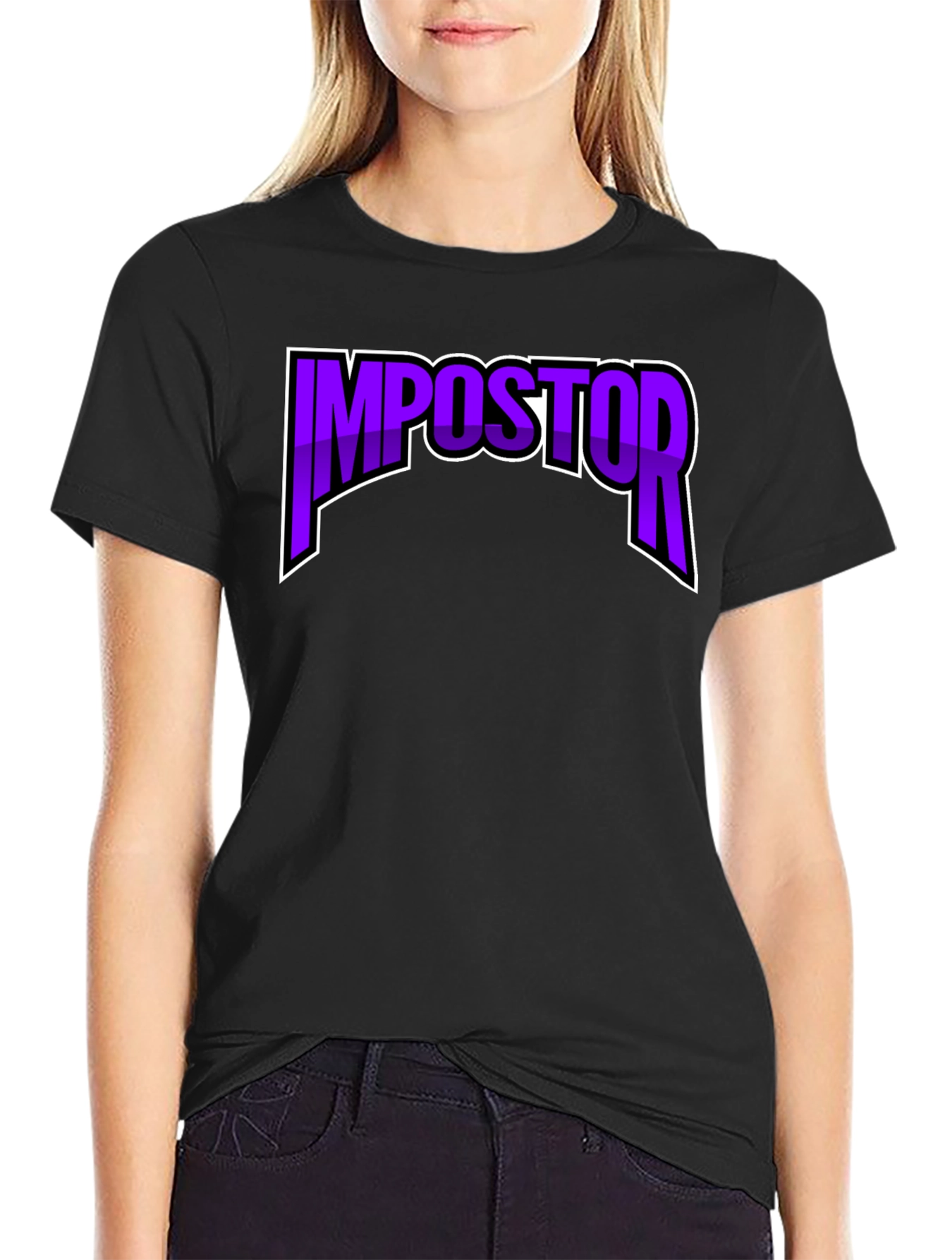 Impostor T-Shirt - Black Crew Neck Graphic Tee