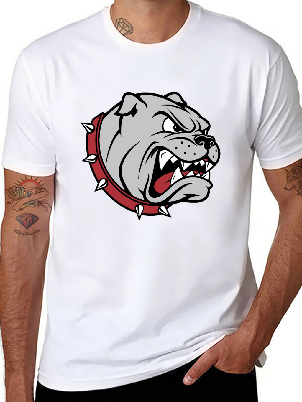 Mens Bulldog Graphic T-Shirt - Black