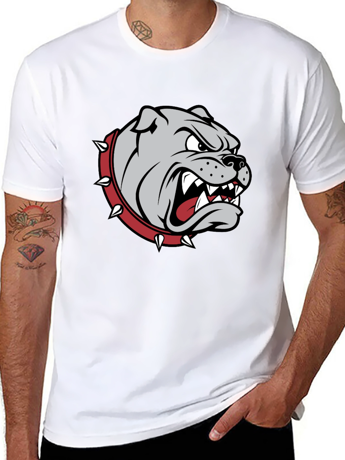 Mens Bulldog Graphic T-Shirt - Black