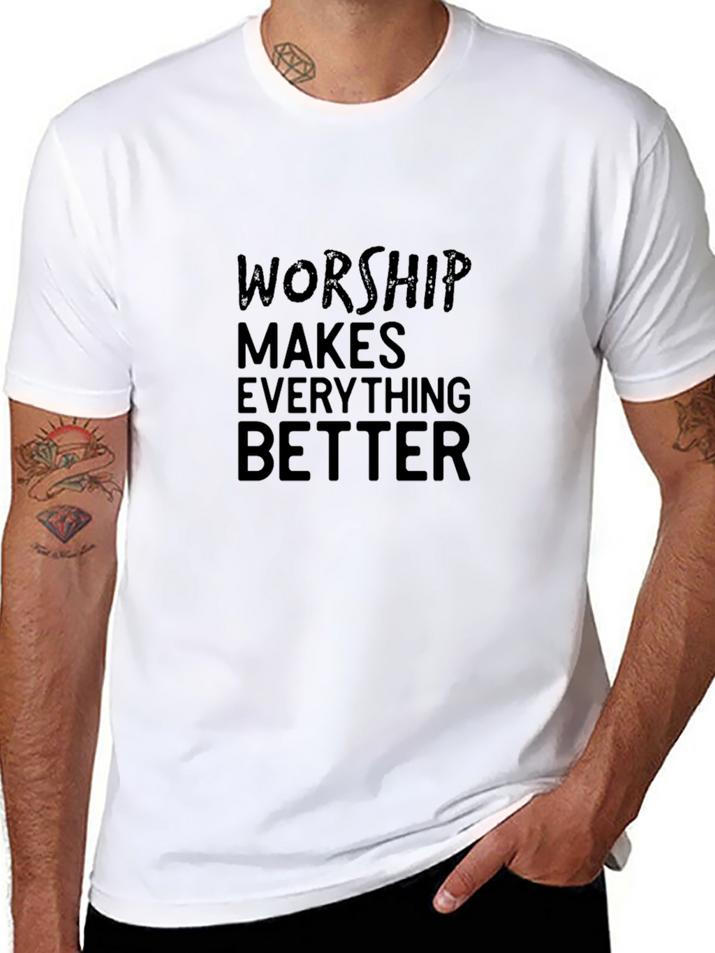 Worship Makes Everything Better Black T-Shirt