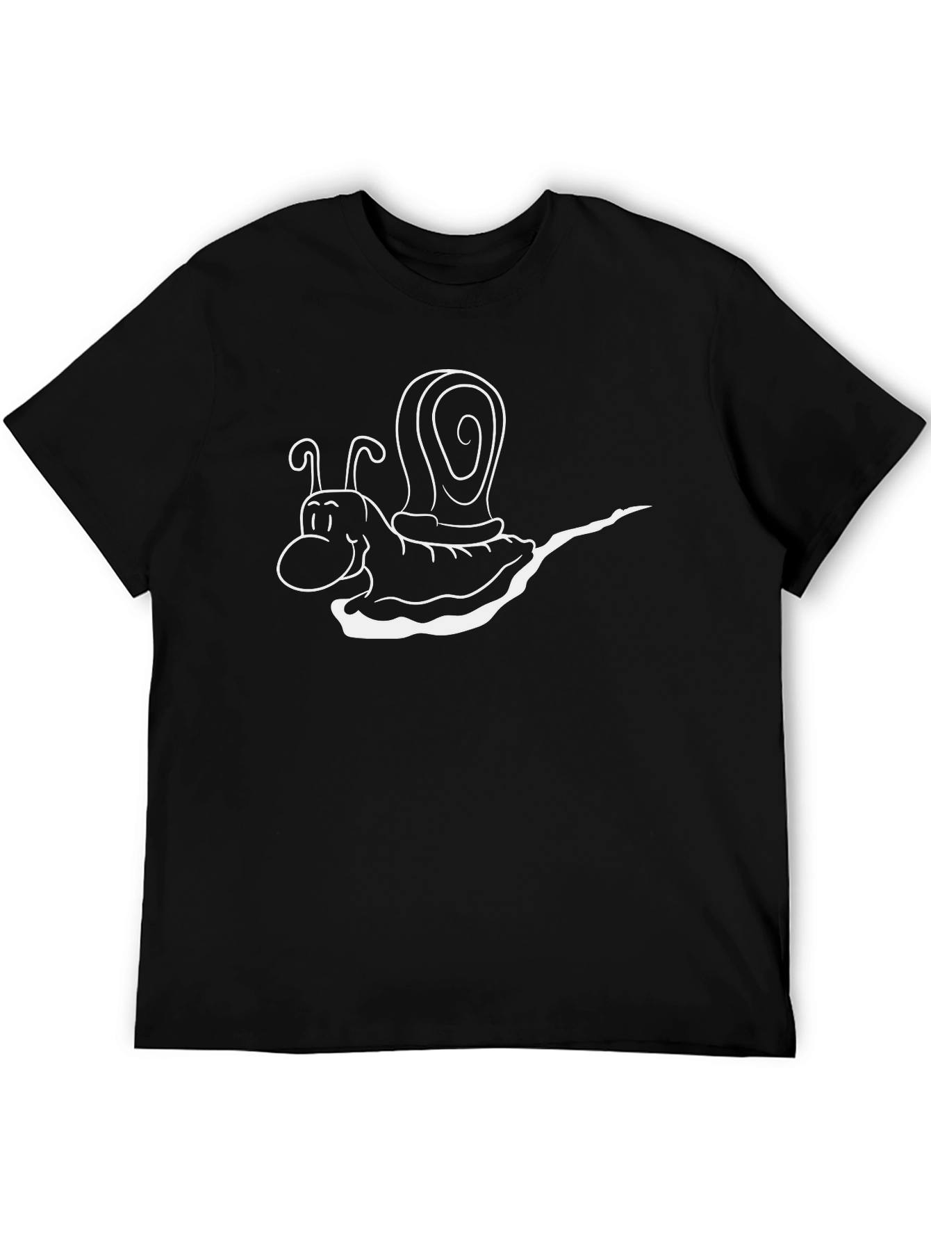Snail Cartoon Graphic Tee - Mens Black T-Shirt