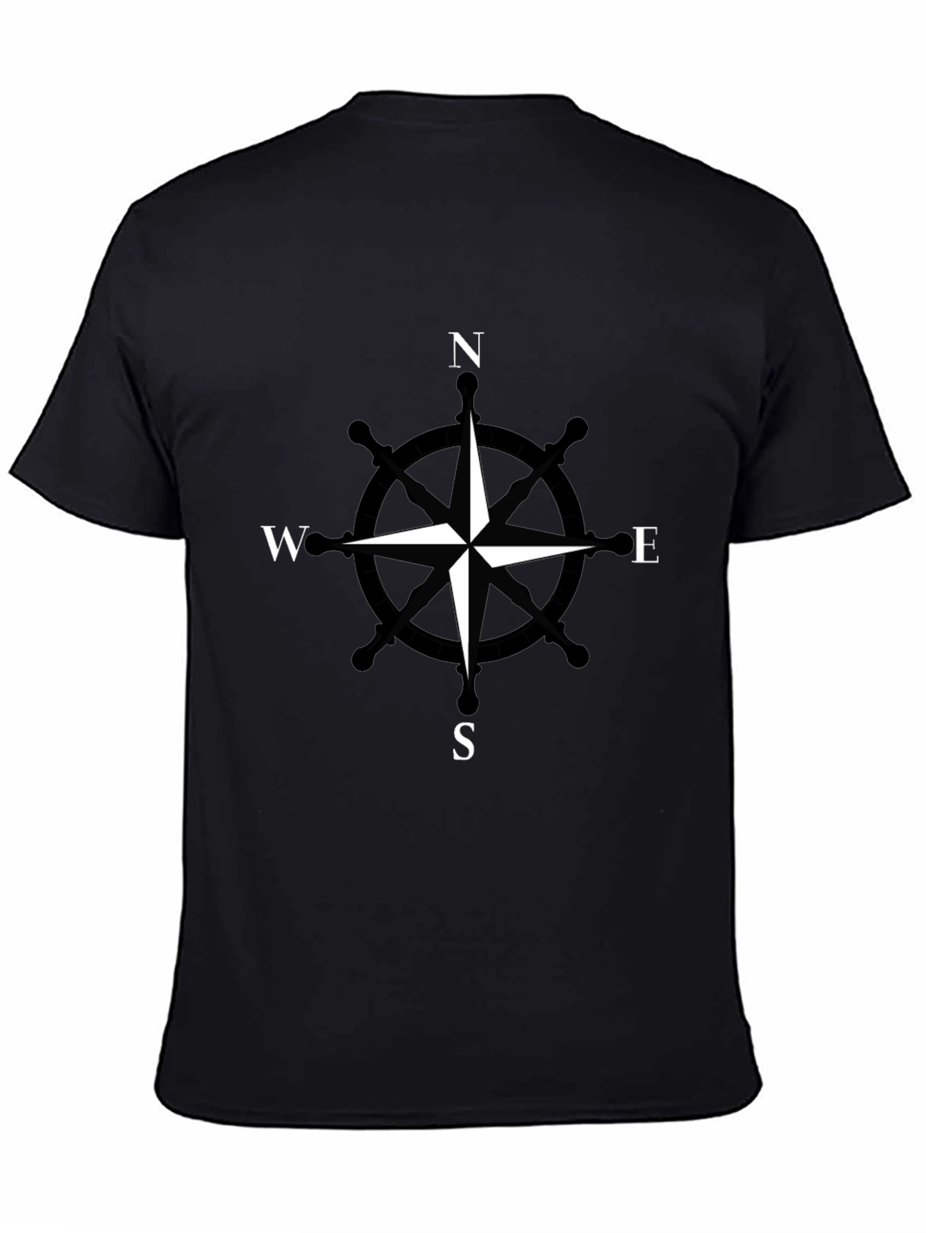 Compass Rose Graphic Tee - Stylish & Versatile Black T-Shirt