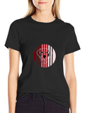 Dog Portrait Graphic Print Black T-Shirt