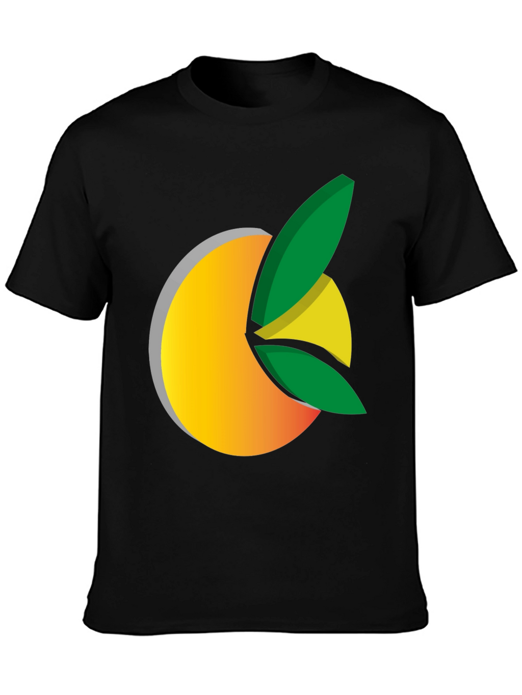 Citrus Graphic Black Tee - Fresh Design