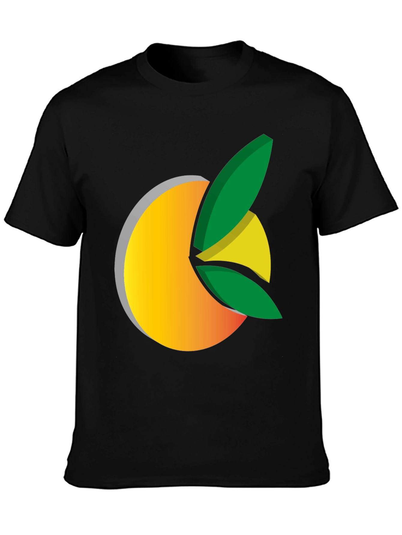 Citrus Graphic Black Tee - Fresh Design