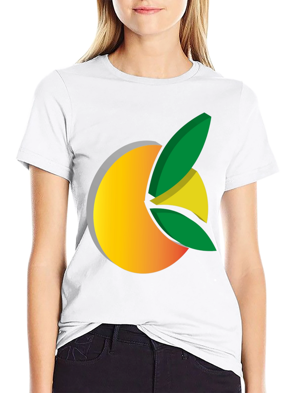 Citrus Graphic Black Tee - Fresh Design